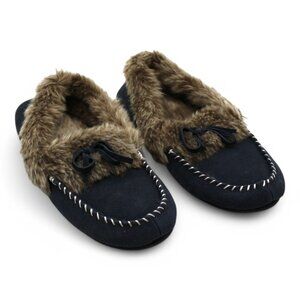 ACORN Womens Cozy Faux Fur Moc Slippers